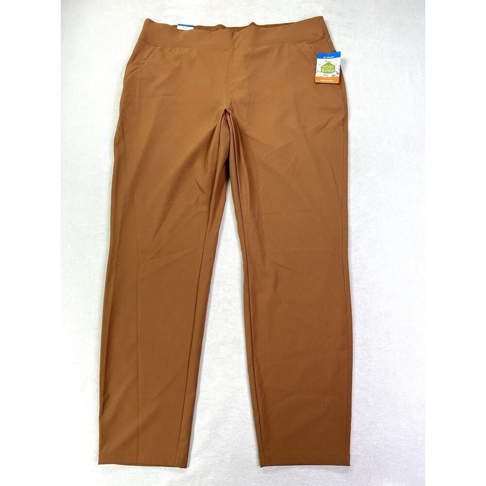 Columbia Anytime Slim Pull On Pants Omni Shield Hiking Outdoor Tan Womens 1X New